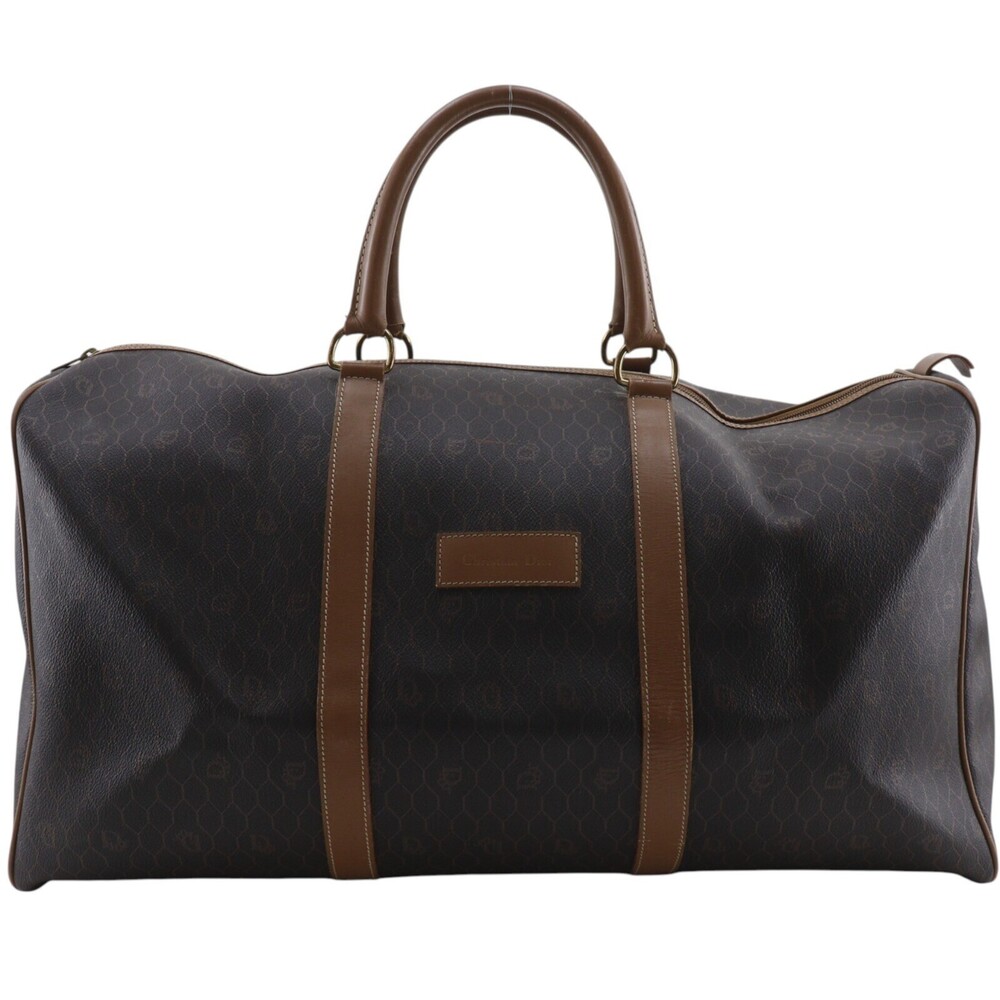 Christian Dior Vintage Duffle Honeycomb Coated Canvas Large